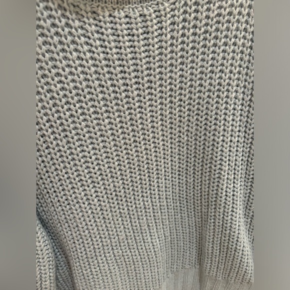 Garage Blue Knit Mock Neck Cropped Sweater - Picture 3 of 3